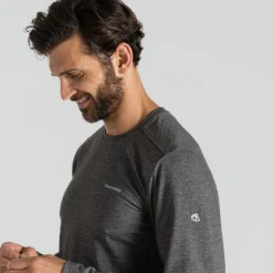 Outdoor Shirt-Craghoppers NosiLife Abel shirt heren black pepper marl