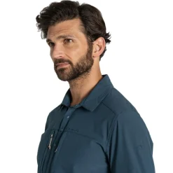 Outdoor Shirt-Craghoppers NosiLife Pro V overhemd heren blue stone