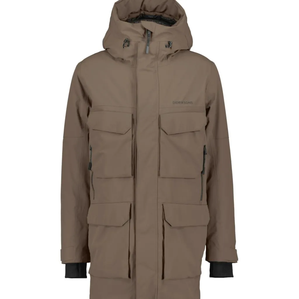Didriksons Drew parka outdoor jack heren mocha brown< Outdoor Jack