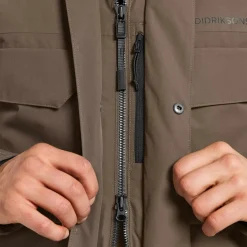 Didriksons Drew parka outdoor jack heren mocha brown< Outdoor Jack