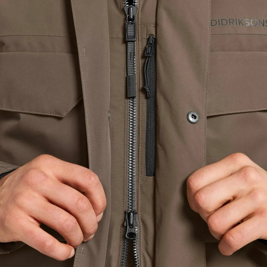 Didriksons Drew parka outdoor jack heren mocha brown< Outdoor Jack