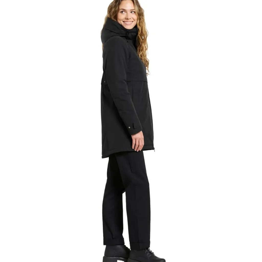 Didriksons Helle parka outdoor jack dames black< Outdoor Jack