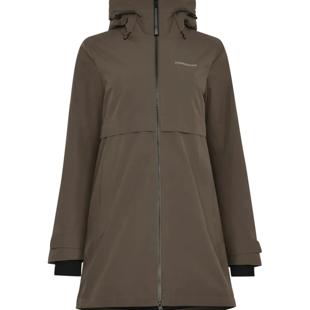 Didriksons Helle parka outdoor jack dames mocha brown< Outdoor Jack