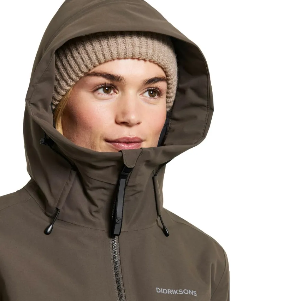 Didriksons Helle parka outdoor jack dames mocha brown< Outdoor Jack