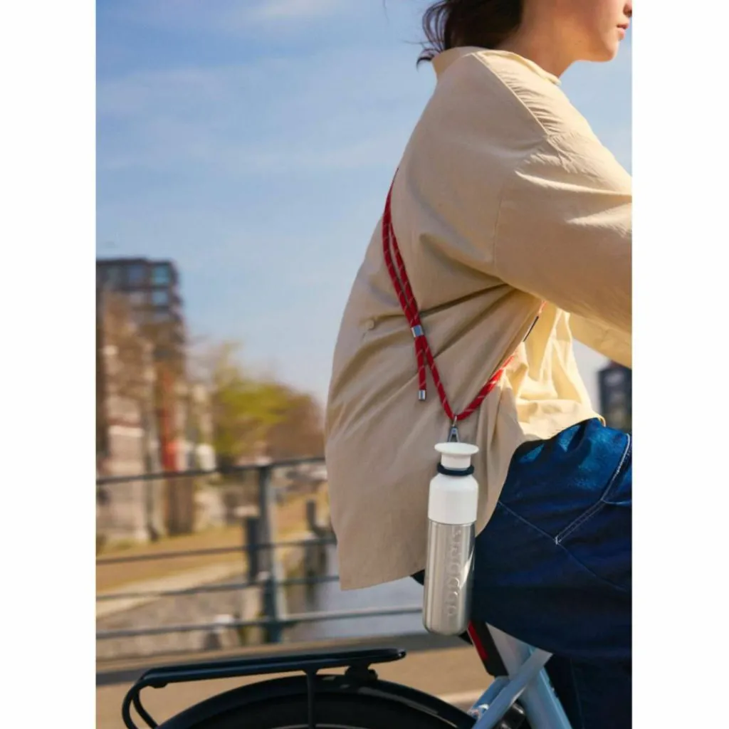 Dopper koord silver red< Drinkflessen