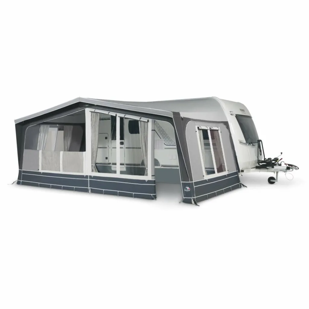 Voortent Caravan-Doréma Diamond XL270 De Luxe voortent 25 mm stalen frame antraciet