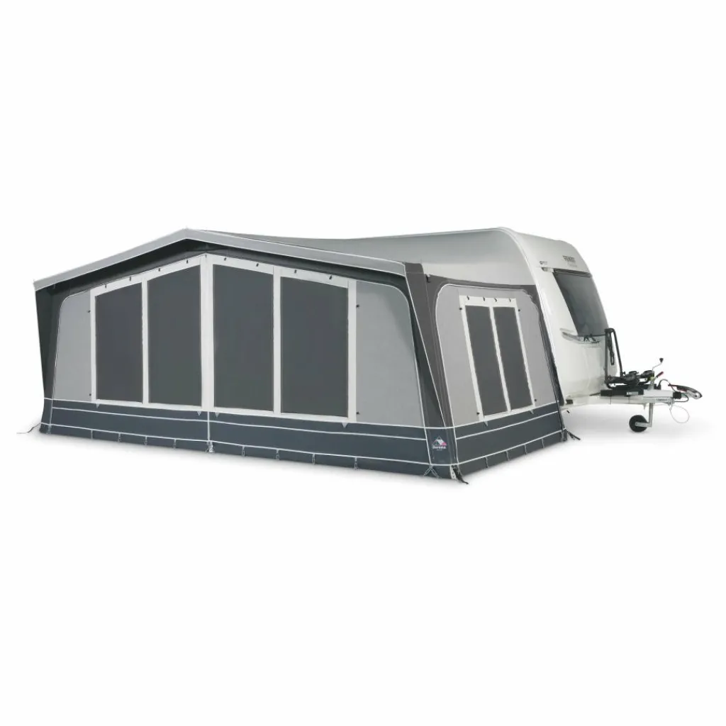 Voortent Caravan-Doréma Diamond XL270 De Luxe voortent 25 mm stalen frame antraciet