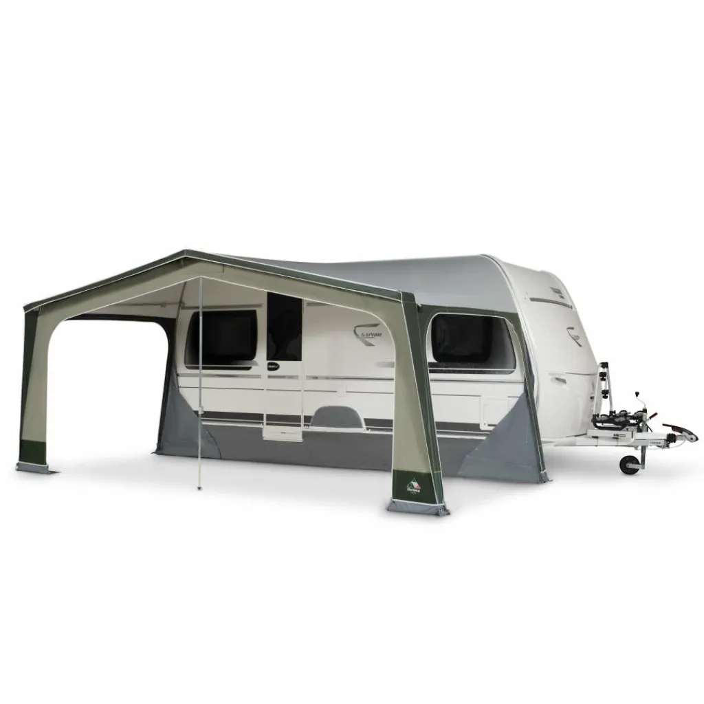 Doréma Monza XL270 voortent 25 mm stalen frame groen< Voortent Caravan