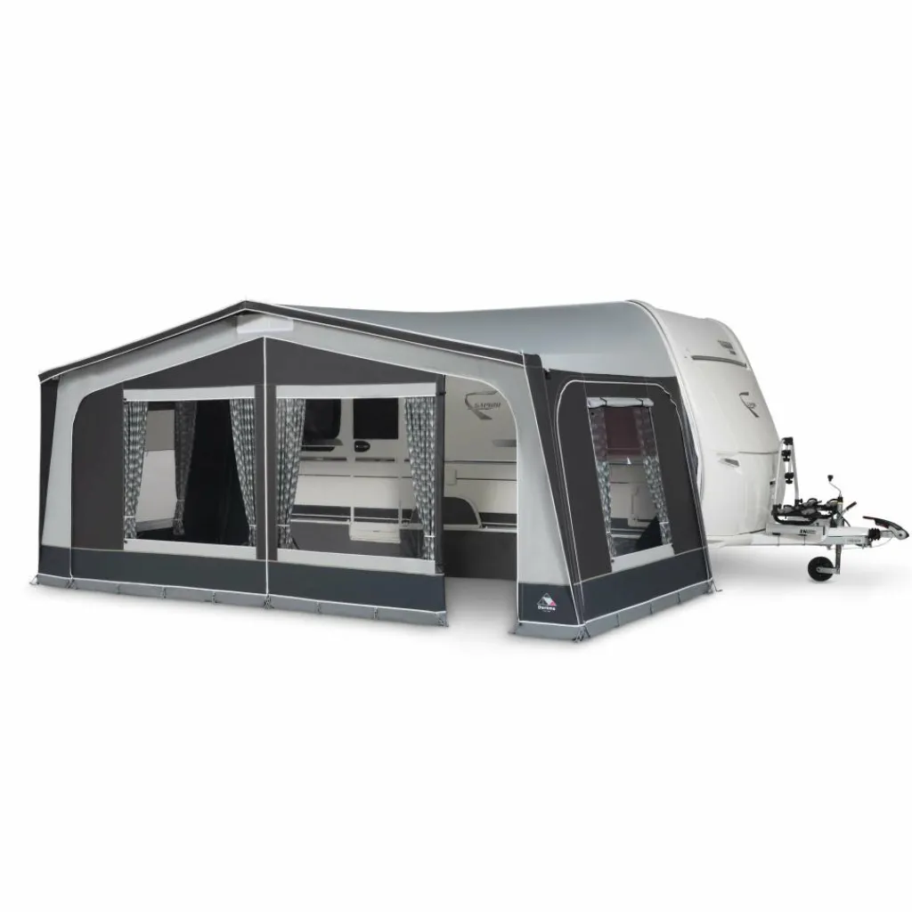 Doréma Monza XL300 voortent 25 mm stalen frame antraciet< Voortent Caravan