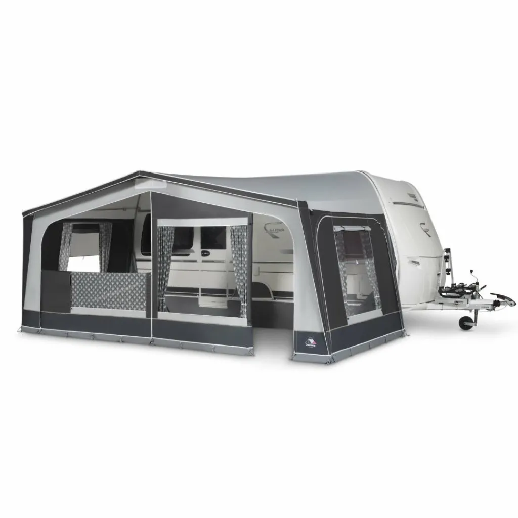 Doréma Monza XL300 voortent 25 mm stalen frame antraciet< Voortent Caravan