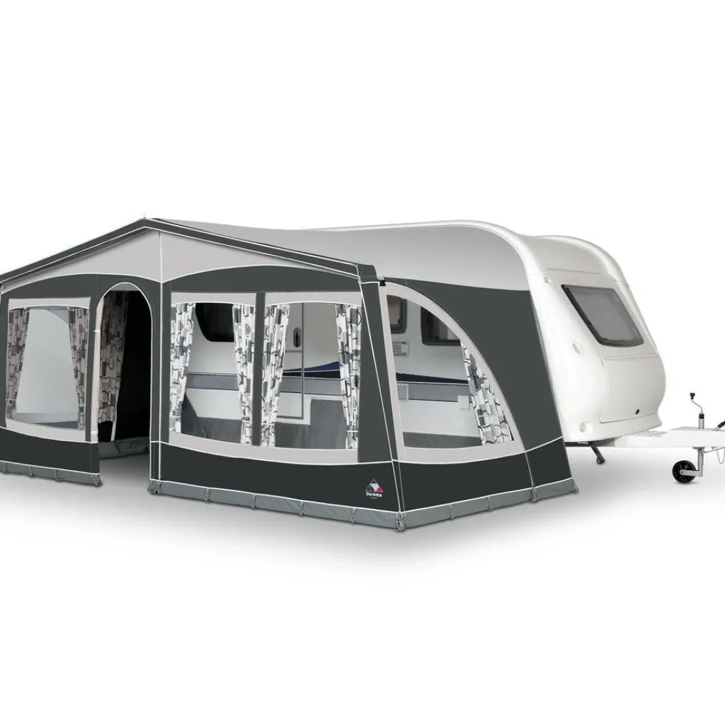 Doréma Multi Nova voortent 28 mm aluminium frame antraciet< Voortent Caravan
