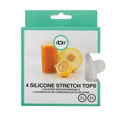 Vershouddozen-Dotz Siliconen vershouddeksels ø 6 - 9 cm transparant 4-pack