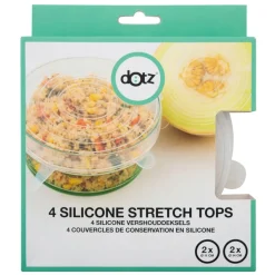 Dotz Siliconen vershouddeksels ø 11 - 14 cm transparant 4-pack< Vershouddozen
