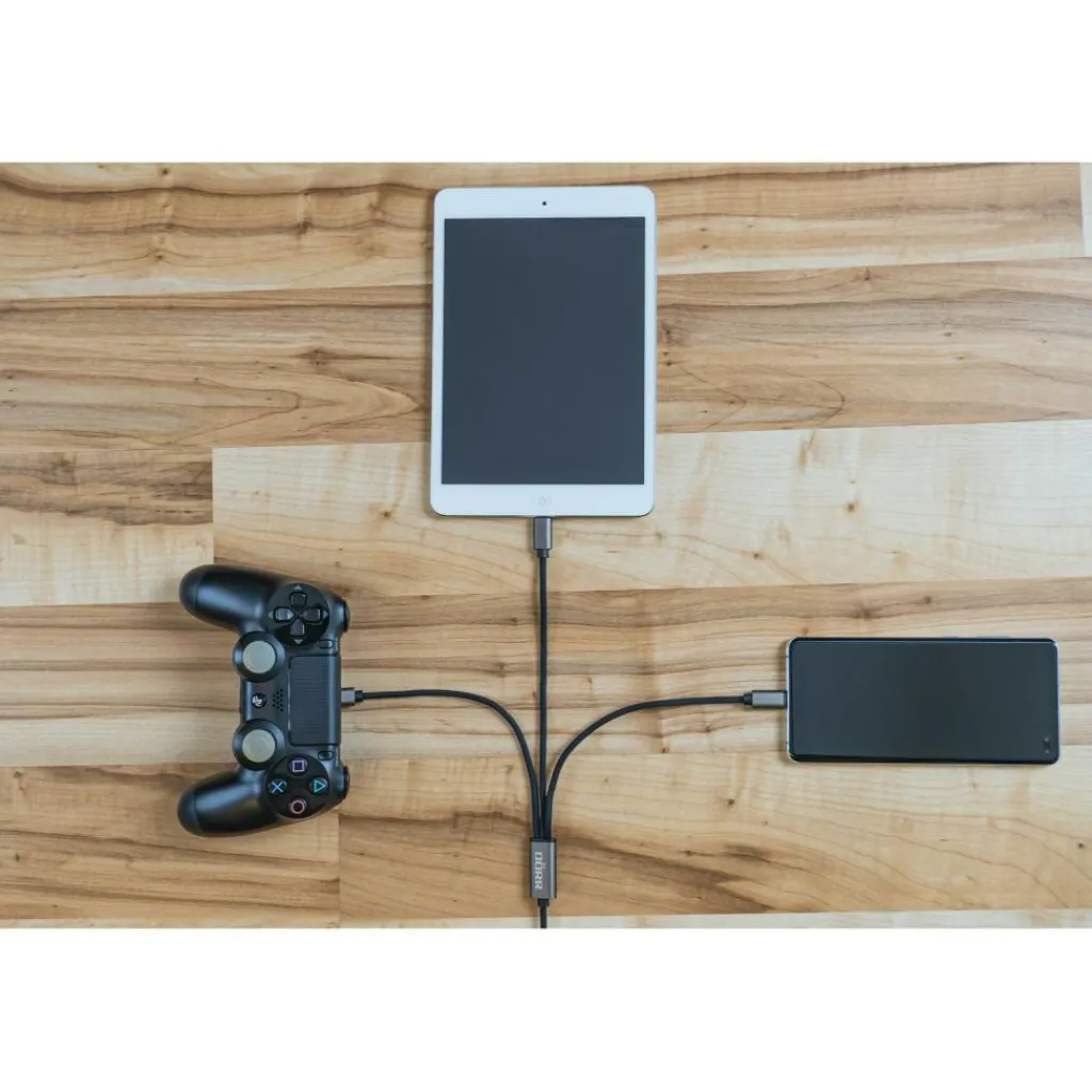 Accu's & Batterijen-Dörr USB Charging Cable 3-in-1 oplaadkabel 35 cm titan black