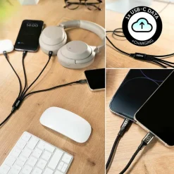Accu's & Batterijen-Dörr USB-C 4-in-1 oplaadkabel 120 cm