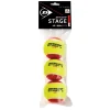 Tennisballen-Dunlop Stage 3 Red tennisballen 3-pack rood geel