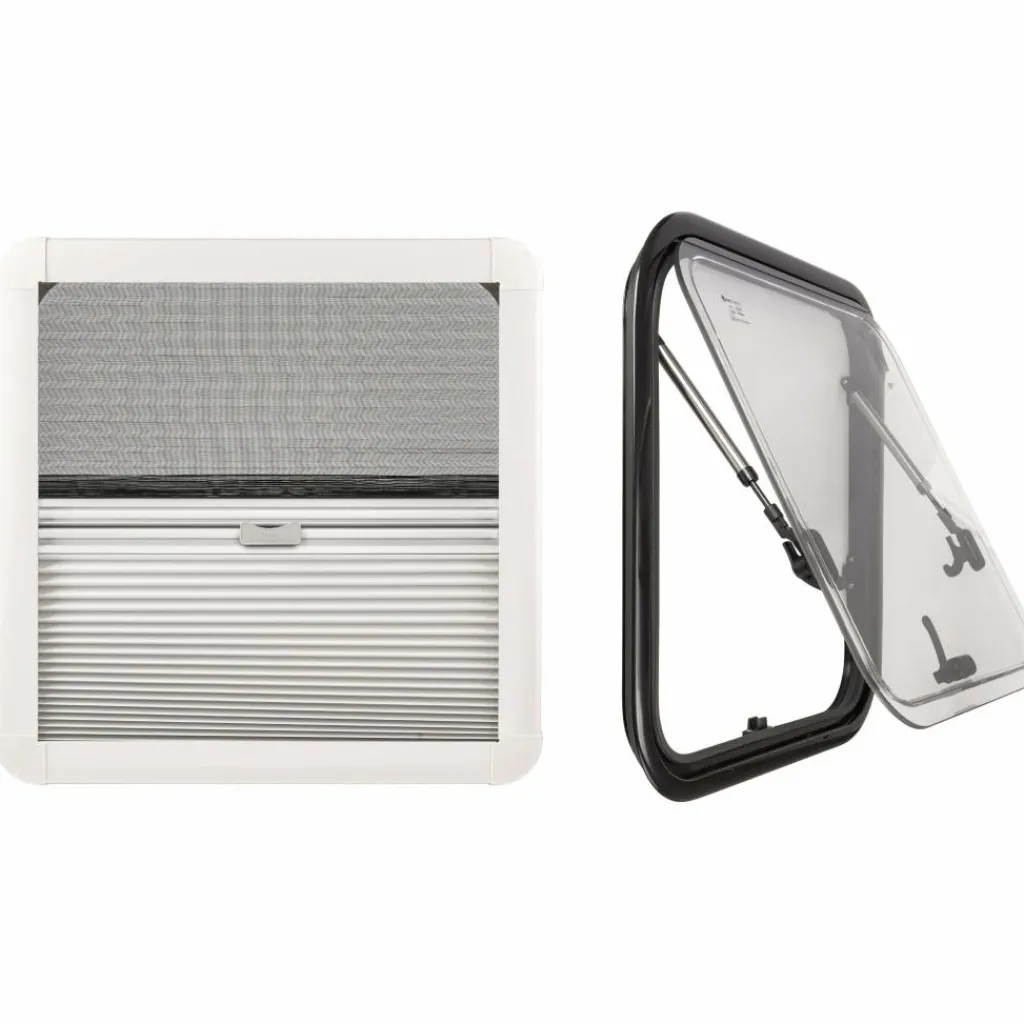 DWS Camping Klapraam transparant inclusief combihor wit 500 x 500 mm< Ramen & Toebehoren