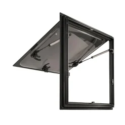 DWS Camping  Rechthoekig klapraam inclusief combihor zwart  500 x 500 mm< Ramen & Toebehoren