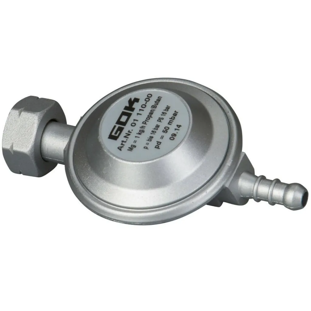 DWS Gasdrukregelaar universeel 50 mbar met slangpilaar< Gasdrukregelaars