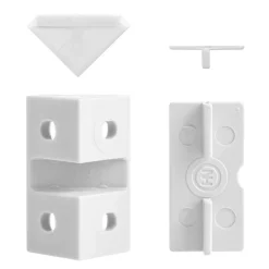 DWS Meubelverbinders 4 gaats wit per 10 stuks< Hang- & Sluitwerk