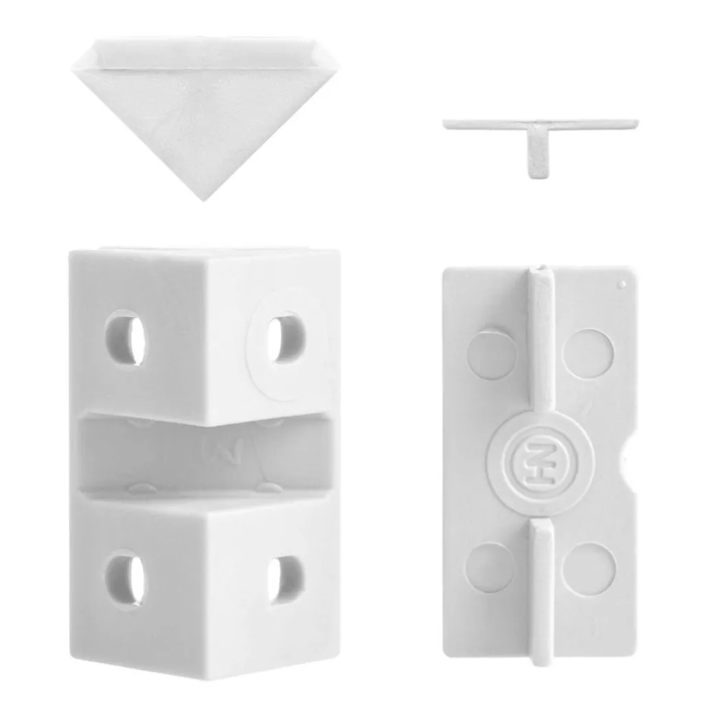 DWS Meubelverbinders 4 gaats wit per 10 stuks< Hang- & Sluitwerk