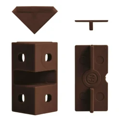 Hang- & Sluitwerk-DWS Meubelverbinders 4 gaats bruin per 10 stuks