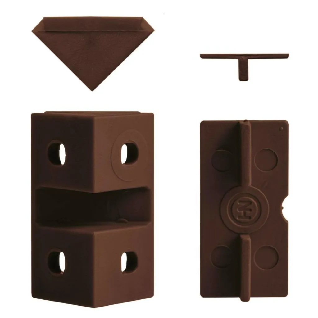 Hang- & Sluitwerk-DWS Meubelverbinders 4 gaats bruin per 10 stuks