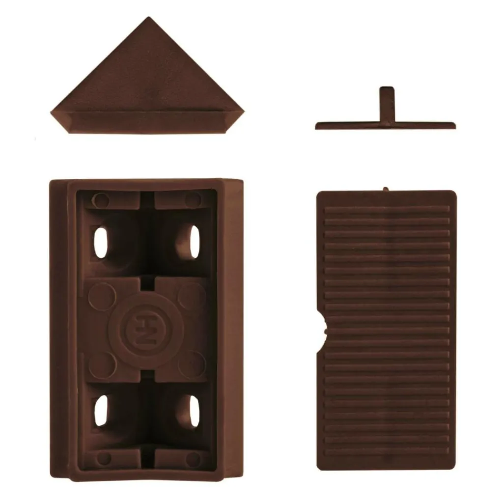 Hang- & Sluitwerk-DWS Meubelverbinders 4 gaats bruin per 10 stuks