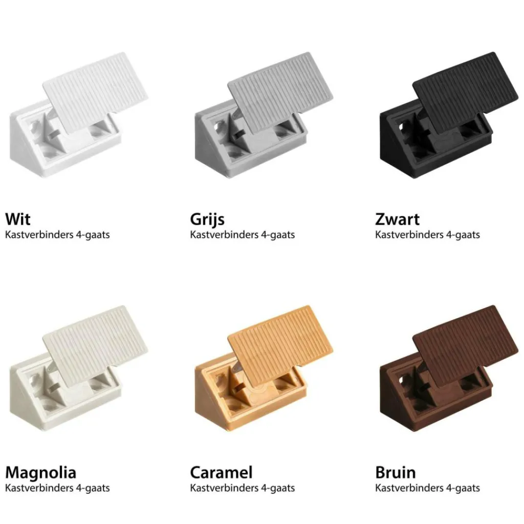 Hang- & Sluitwerk-DWS Meubelverbinders 4 gaats bruin per 10 stuks