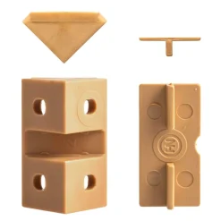 Hang- & Sluitwerk-DWS Meubelverbinders 4 gaats caramel per 10 stuks