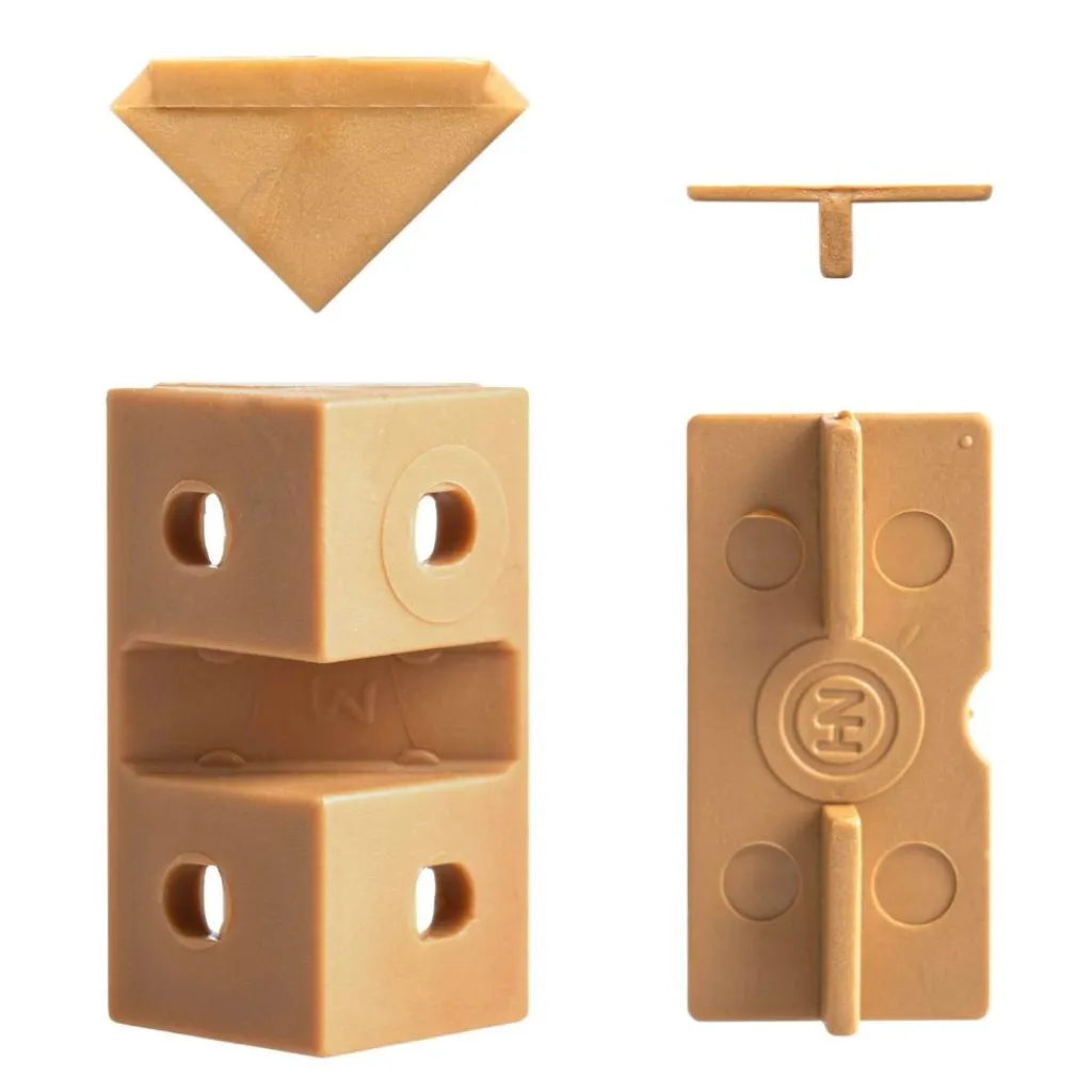 Hang- & Sluitwerk-DWS Meubelverbinders 4 gaats caramel per 10 stuks