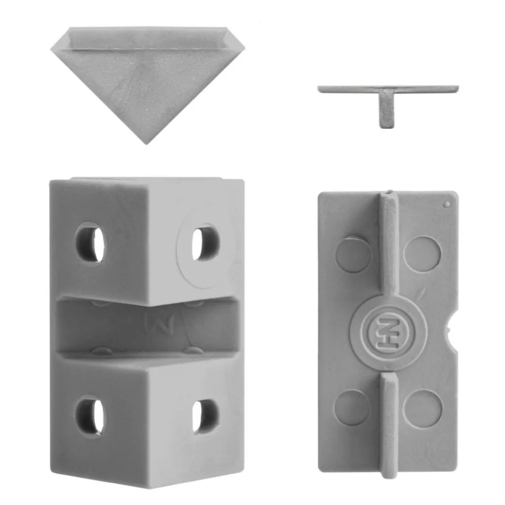 DWS Meubelverbinders 4 gaats grijs per 10 stuks< Hang- & Sluitwerk