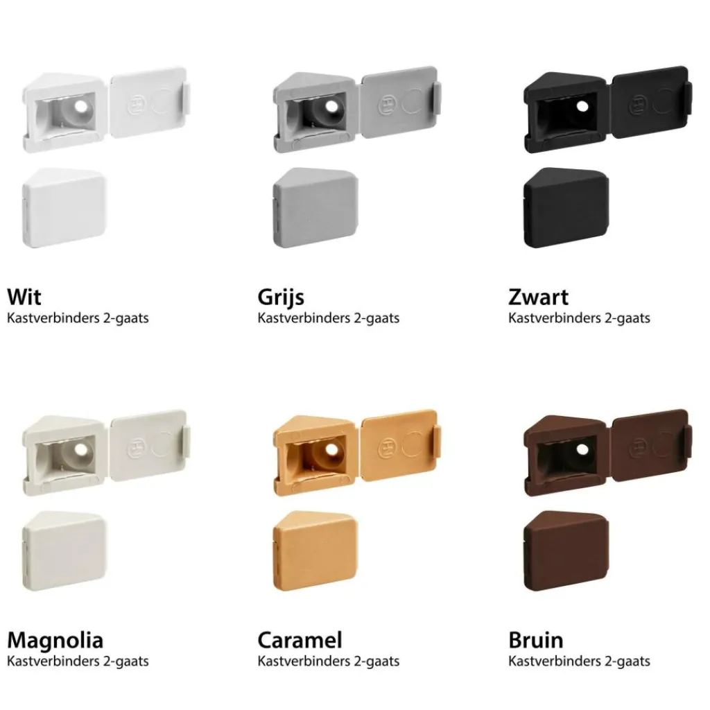 Hang- & Sluitwerk-DWS Meubelverbinders 2 gaats caramel per 10 stuks