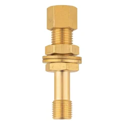 Gaskoppelstukken-DWS Rechte schotkoppeling 8 mm x 1/4 links buitendraad messing