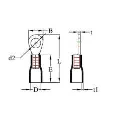 Kabels-DWS Ringkabelschoen M10 geel per 10 stuks