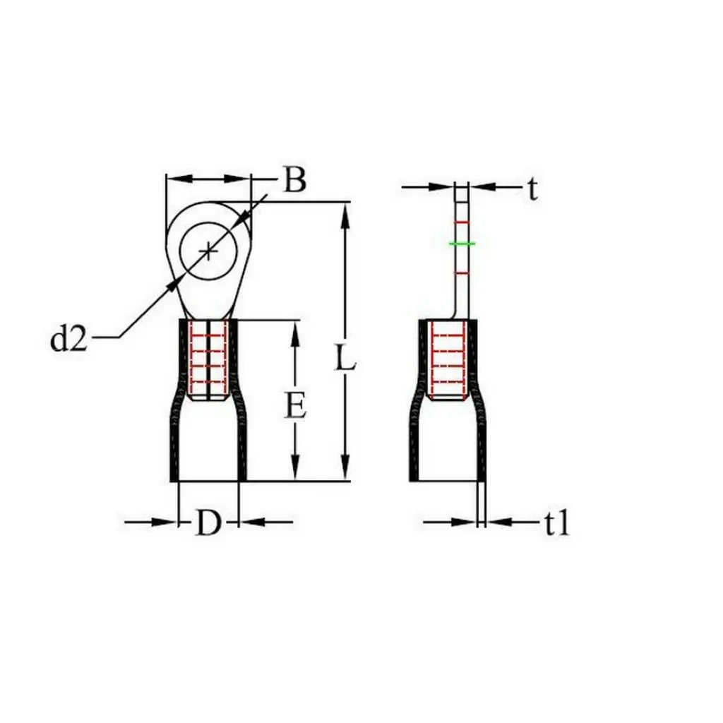 Kabels-DWS Ringkabelschoen M10 geel per 10 stuks