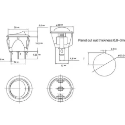 Schakelmateriaal-DWS SPST aan-uit schakelaar rond