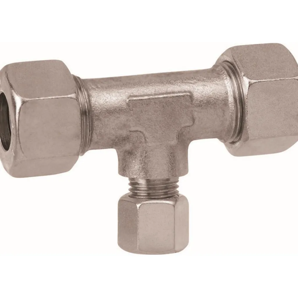 DWS T-stuk knelkoppeling 10 x 8 x 10 mm< Gaskoppelstukken