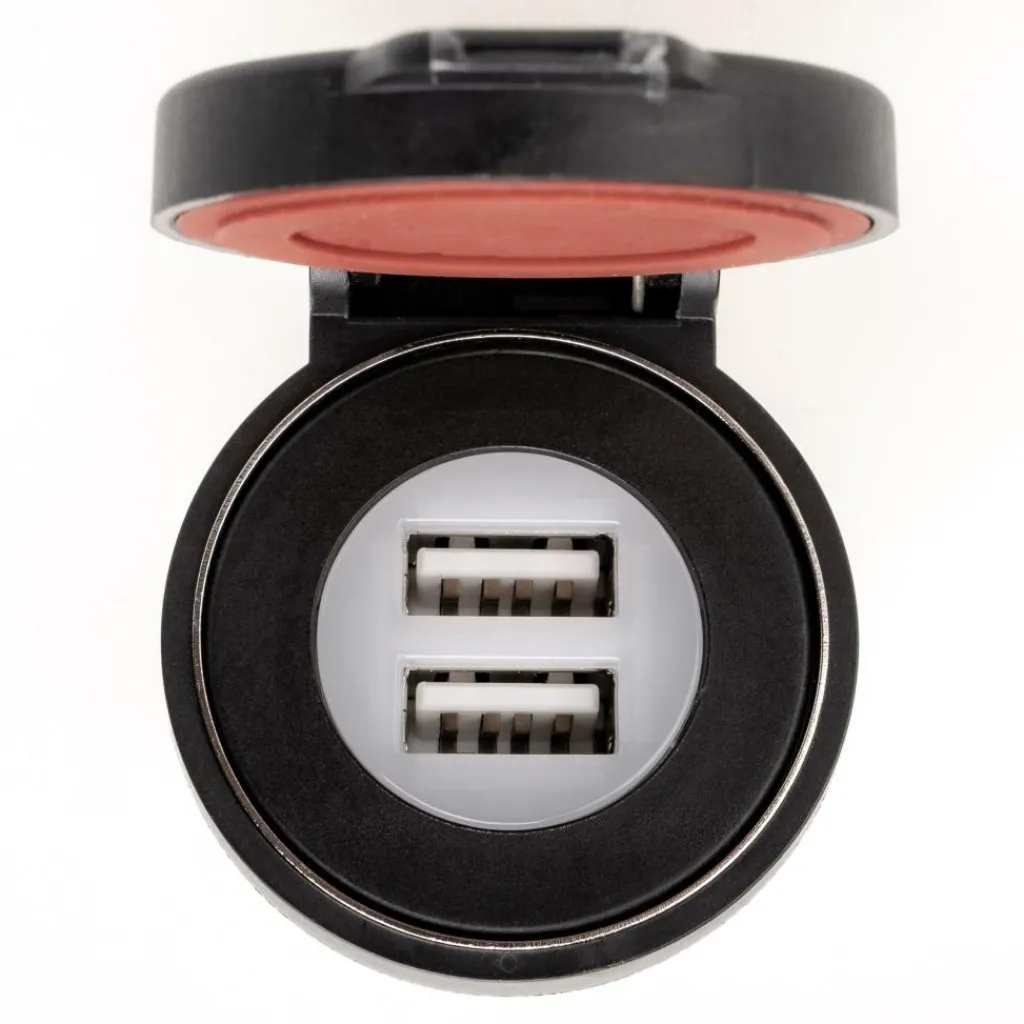 Camping Elektra-DWS USB Dual inbouw wandcontactdoos 12 - 24V