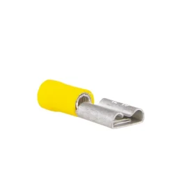 Kabels-DWS Vlakstekkerhuls 6,3 mm geel per 10 stuks