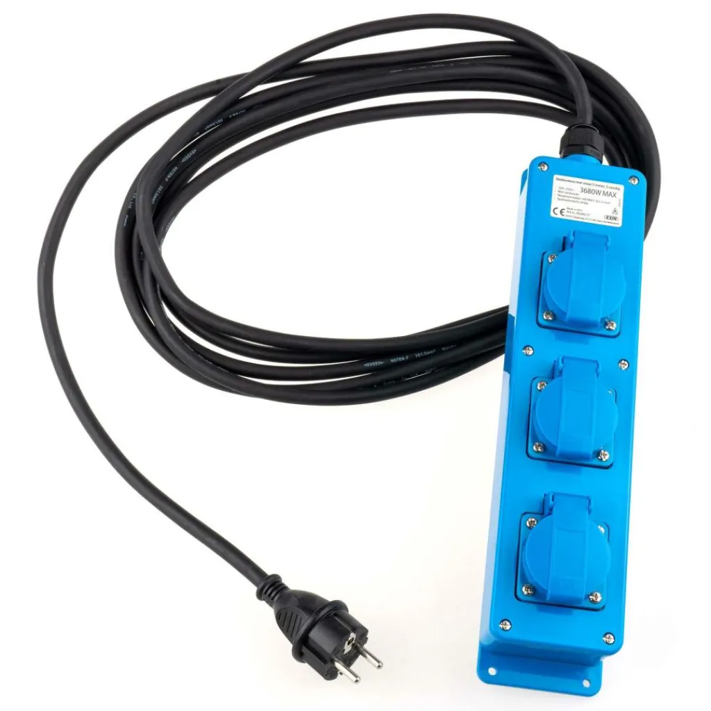 DWS 3-voudige stekkerdoos 5 meter< Camping Elektra