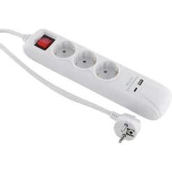 DWS 3-voudige stekkerdoos met USB A-C< Camping Elektra