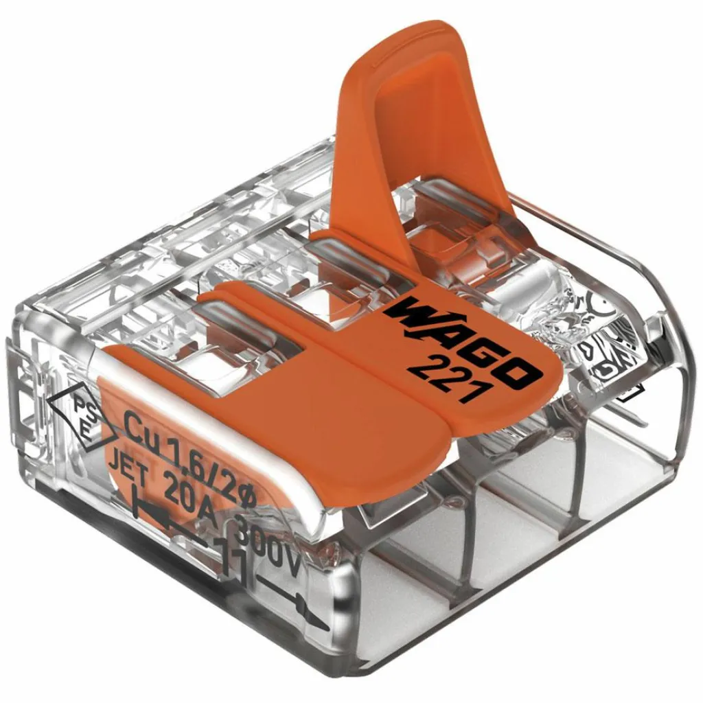 Kabels-DWS Wago Compact 3-voudige lasklem 0,14 - 4 mm² per 5 stuks