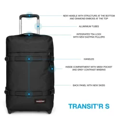 Koffersoorten|Fietsartikelen-Eastpak Transit'R S trolley 51 - 23 cm black