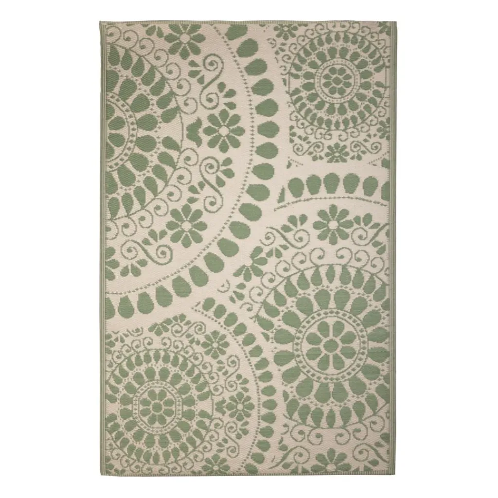 Buitenkleden &Amp; Tenttapijten-Esschert Design Bellen buitenkleed 120 x 180 cm green white