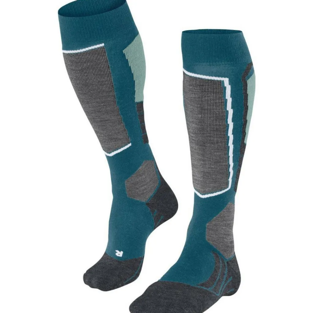 Skisokken|Snowboardsokken-Falke SK2 Intermediate skisokken dames lagoon
