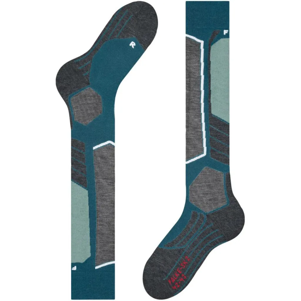 Skisokken|Snowboardsokken-Falke SK2 Intermediate skisokken dames lagoon