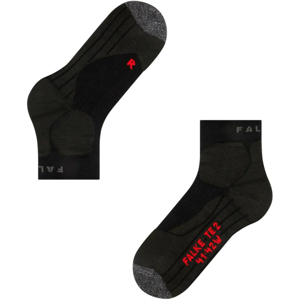Falke TE2 Short tennissokken heren black< Tenniskleding