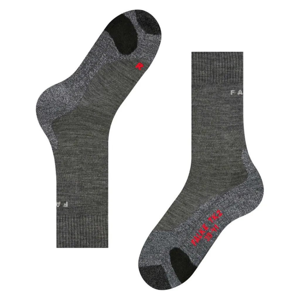 Wandelsokken|Wandelsokken-Falke TK2 wandelsokken heren asphalt melange