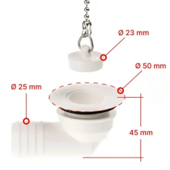 Tankdoorvoeren & Afvoerpluggen-Fawo haakse afvoerplug 25 mm wit